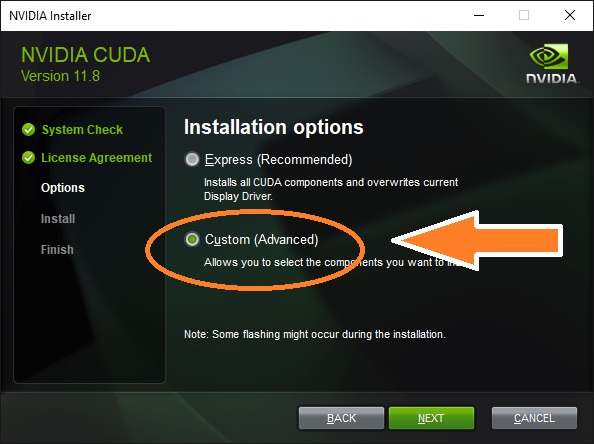 Custom installation page 1
