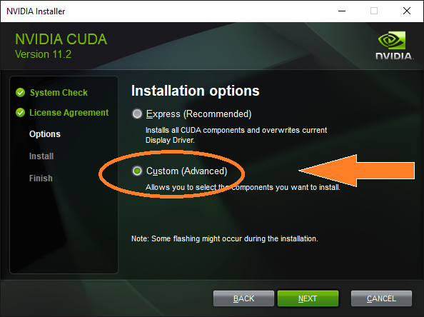 Custom installation page 1