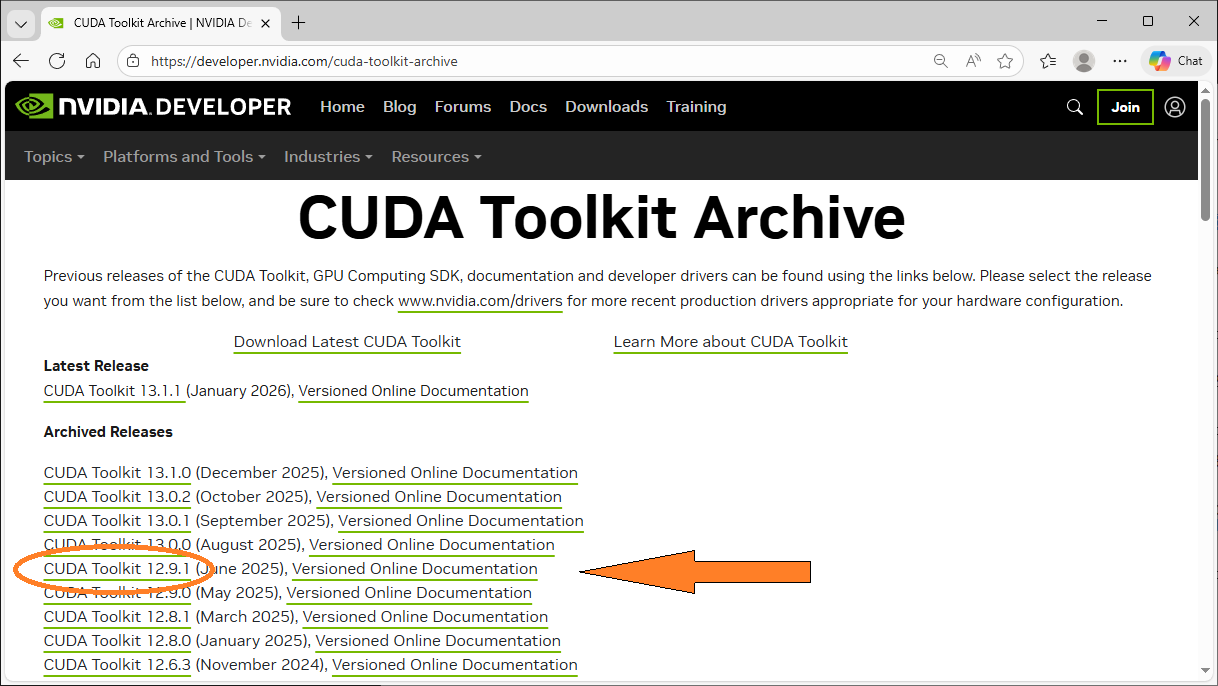CUDA toolkit install link
