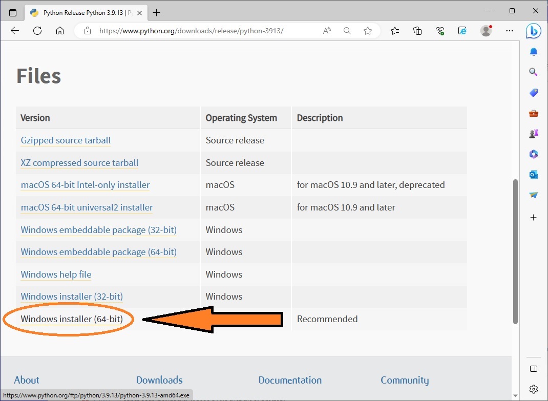 Python 3.9 install link