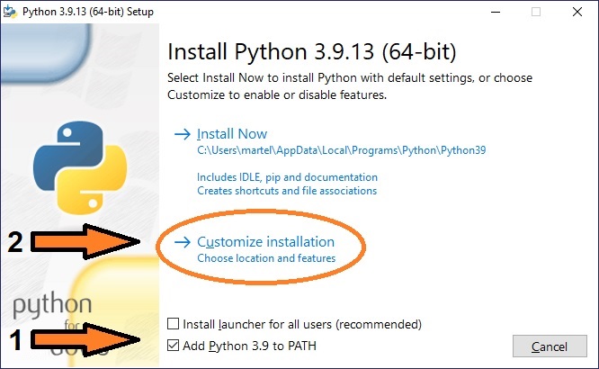 Python 3.9 install page 1