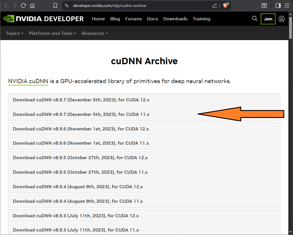cuDNN install 1