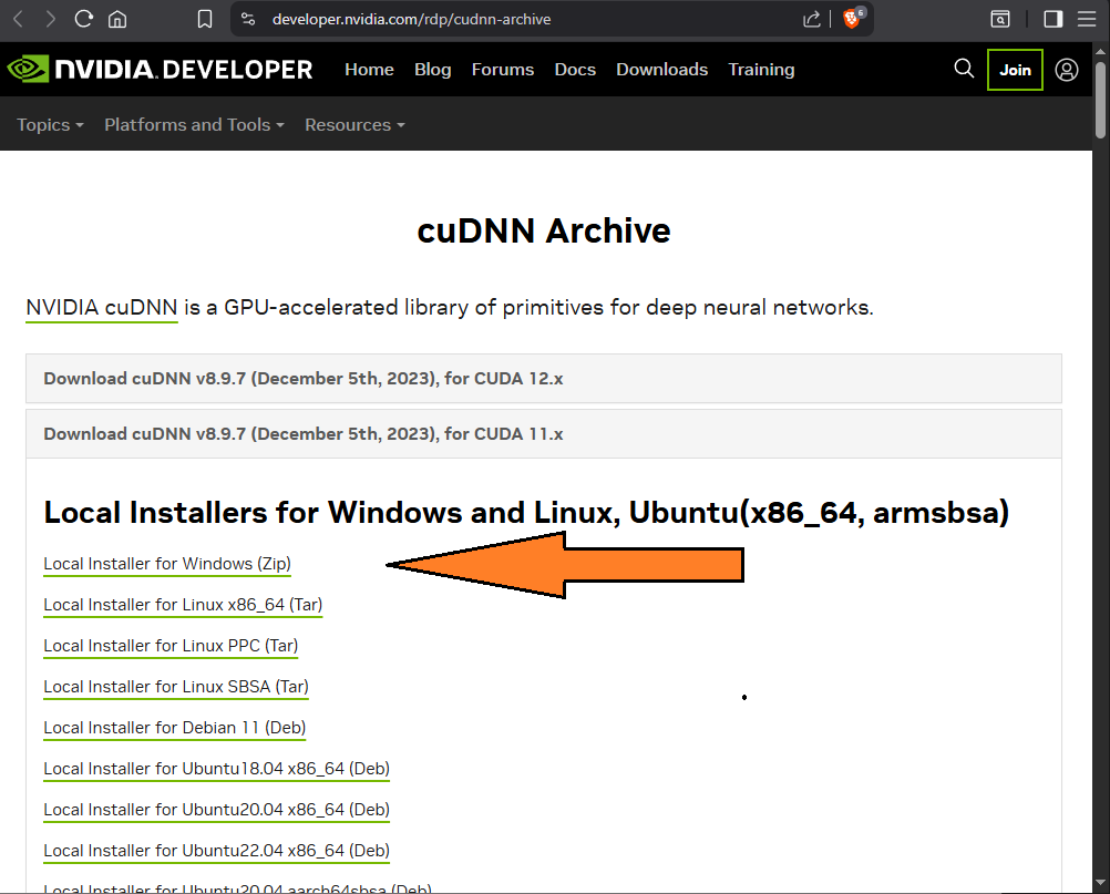 cuDNN install 2