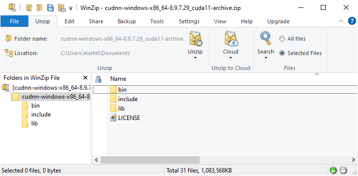 cuDNN install 5